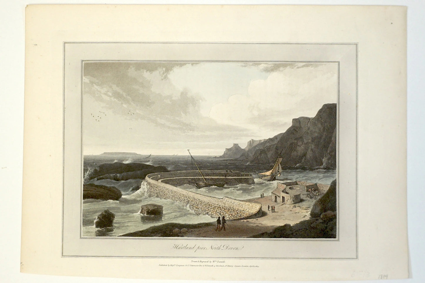 Engraving for Near Combmartin on the Coast of North Devon, William Daniell, 1814