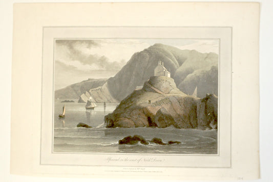 Engraving of Ilfracrombre on the Coast of North Devon, William Daniell, 1814