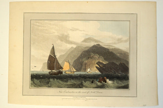 Engraving for Near Combmartin on the Coast of North Devon, William Daniell, 1814