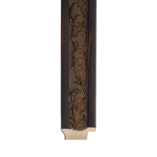 Distressed Black Embossed Scoop With Black Back
