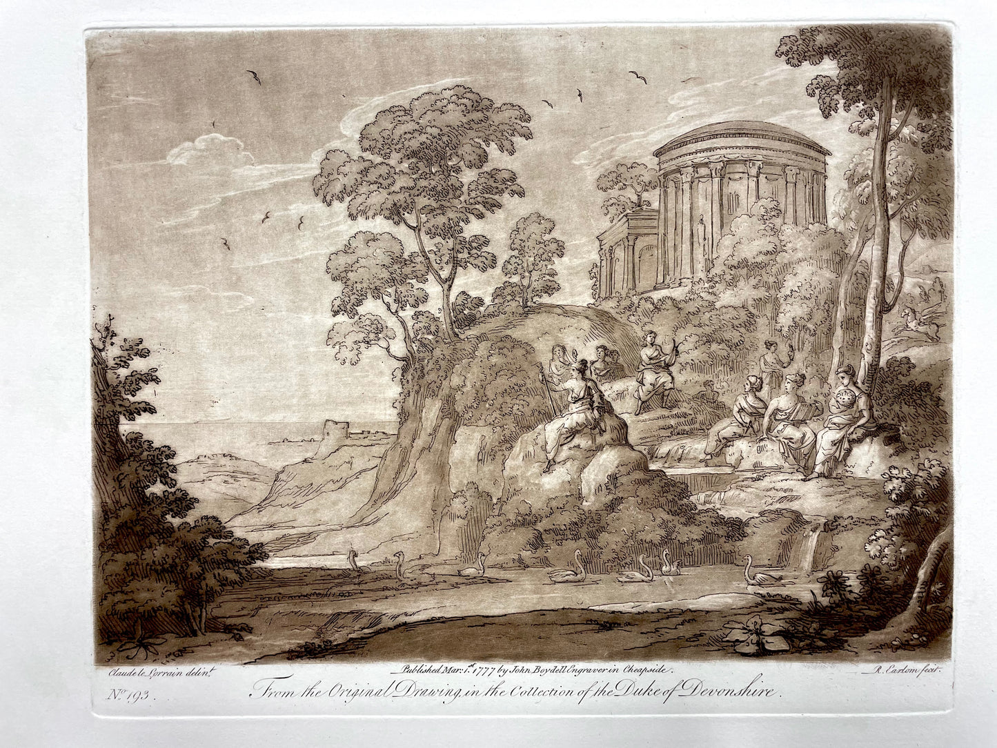 From the Original Drawing in the Collection of The Duke of Devonshire, Claude Lorrain, c. 1777