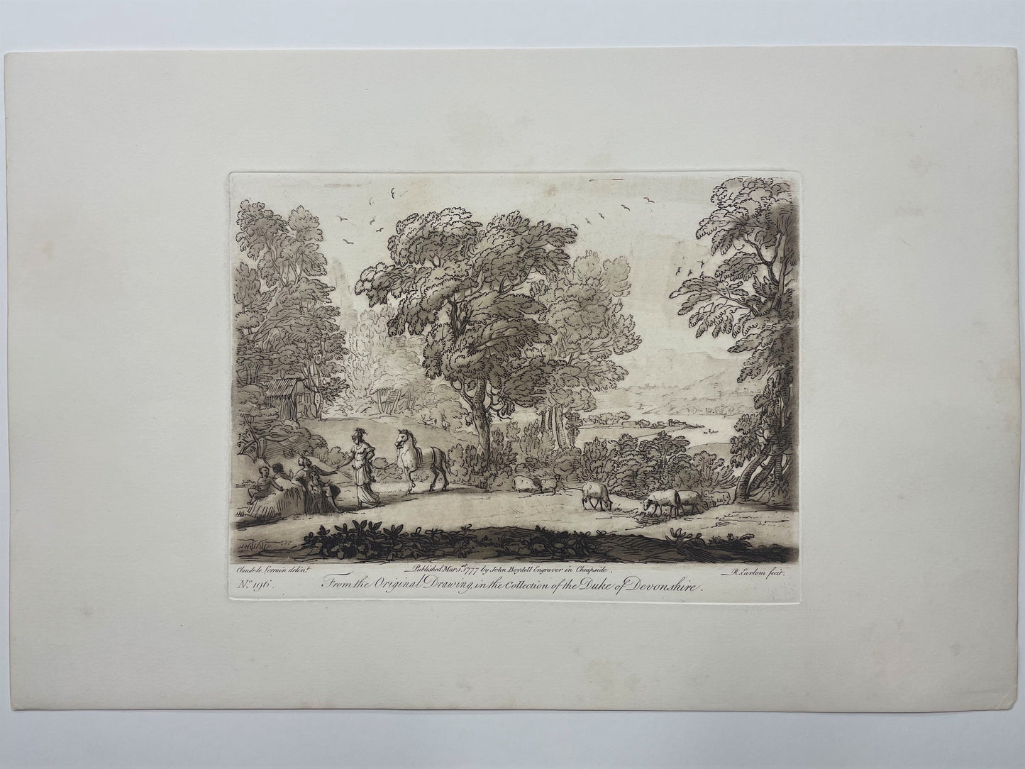 From the Original Drawing in the Collection of The Duke of Devonshire, Claude Lorrain, c.1777