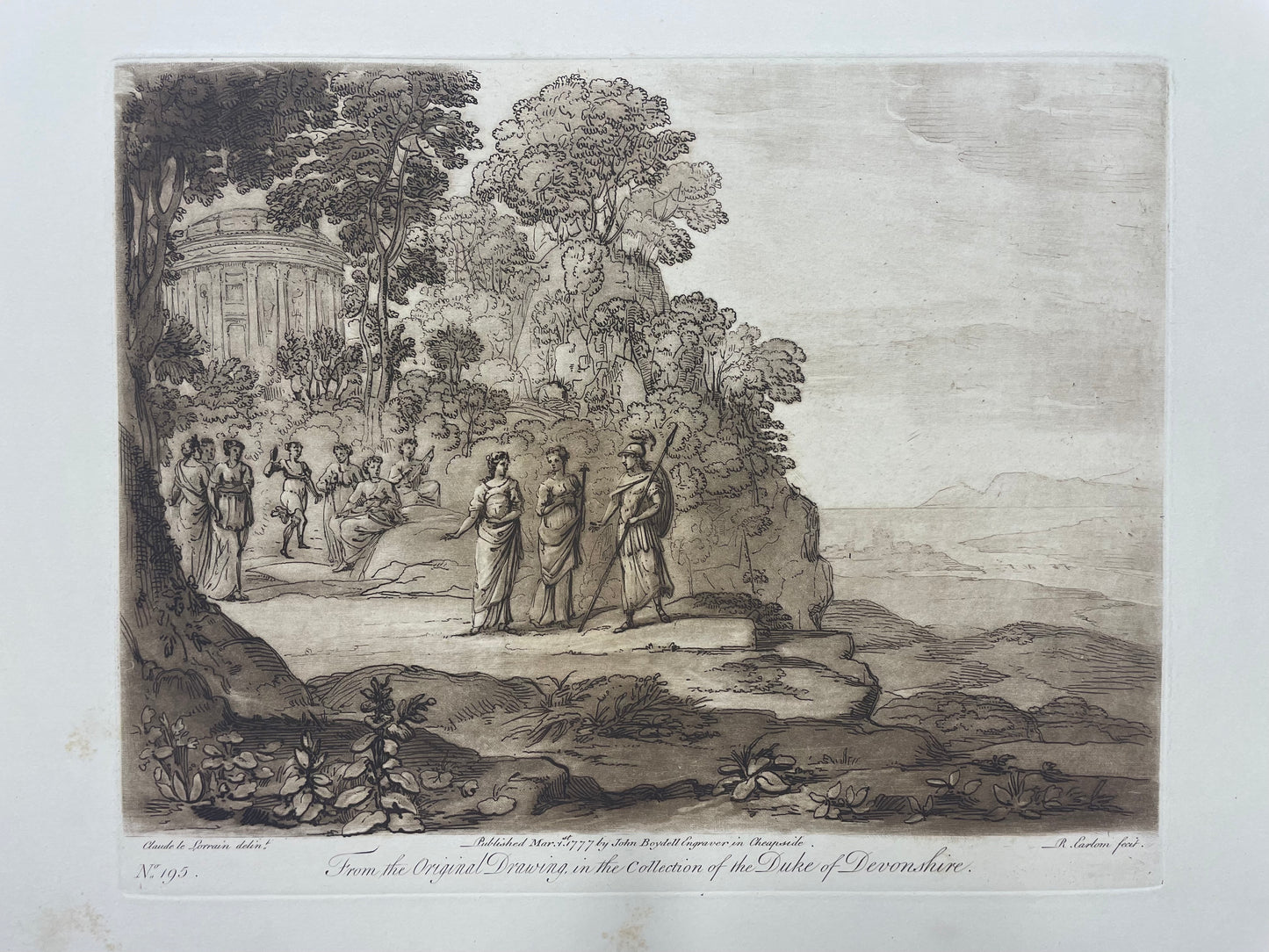 From the Original Drawing in the Collection of The Duke of Devonshire, Claude Lorrain, c. 1777