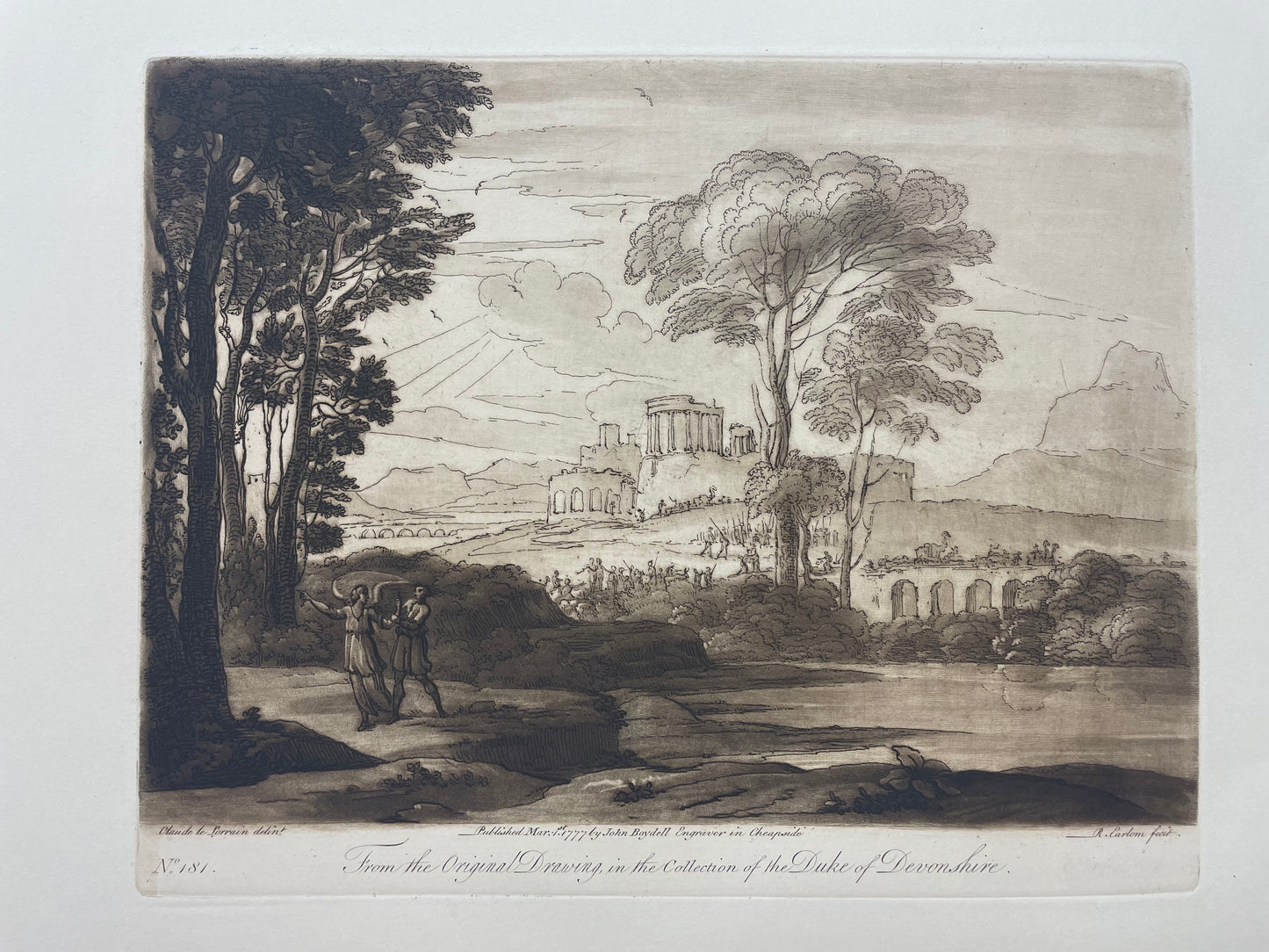 From the Original Drawing in the Collection of The Duke of Devonshire, Claude Lorrain, c. 1777