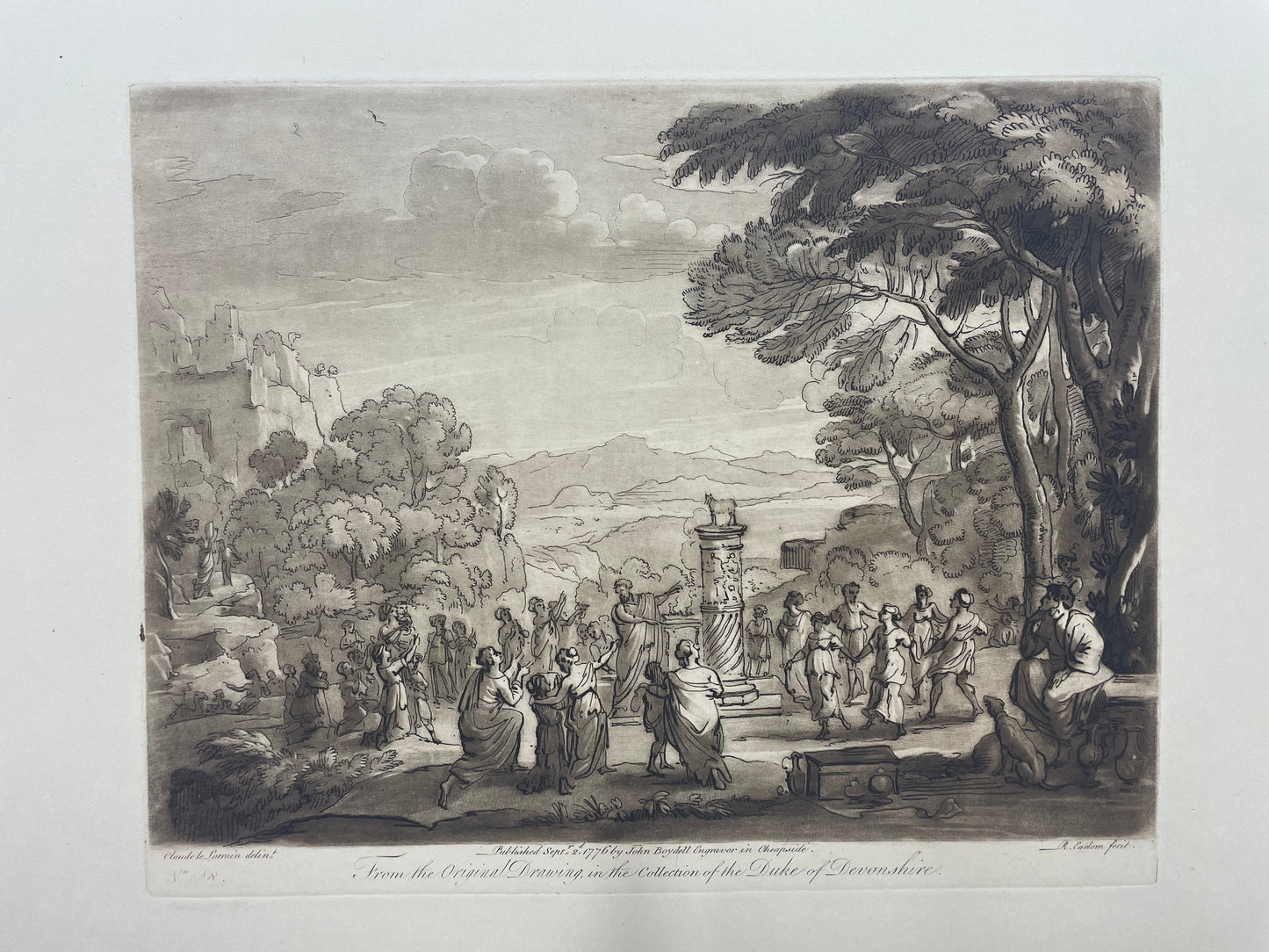 From the Original Drawing in the Collection of the Duke of Devonshire, Claude Lorrain, c. 1776