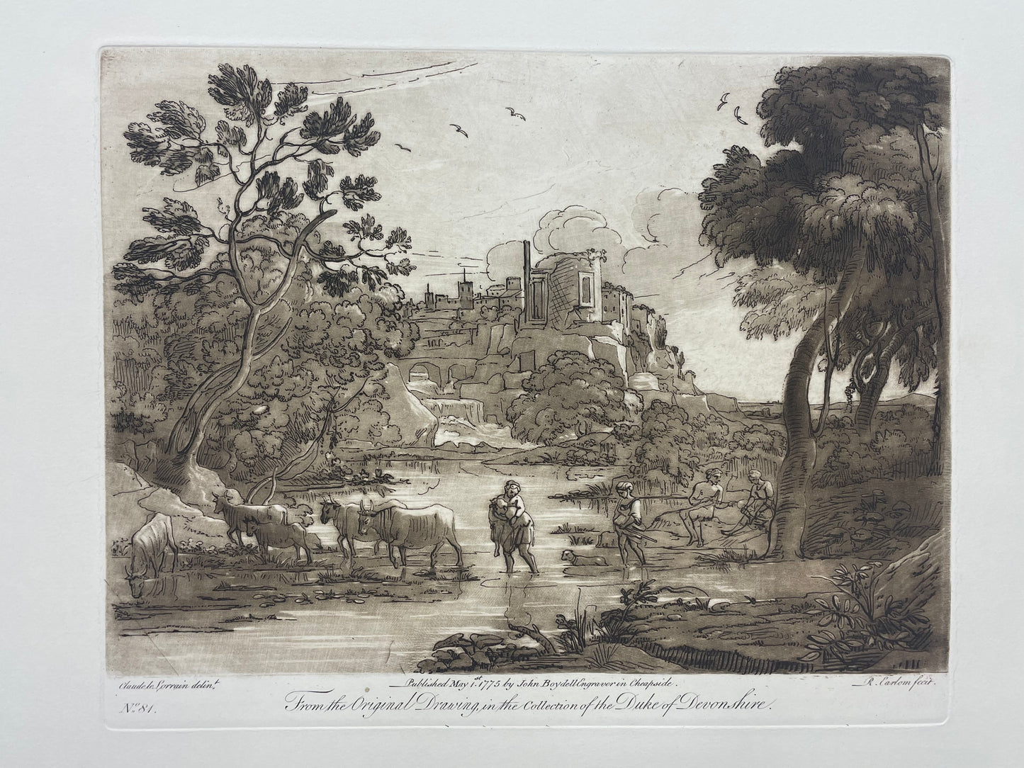 From the Original Drawing in the Collection of the Duke of Devonshire, Claude Lorrain, c. 1775