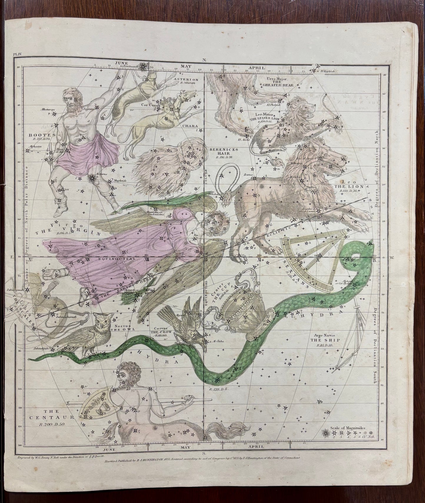 Plate IV in the Atlas Designed to Illustrate Burritt’s Geography of the Heavens, by Elijah Hinsdale Burritt