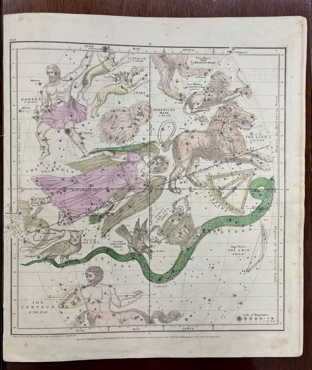 Plate IV in the Atlas Designed to Illustrate Burritt’s Geography of the Heavens, by Elijah Hinsdale Burritt