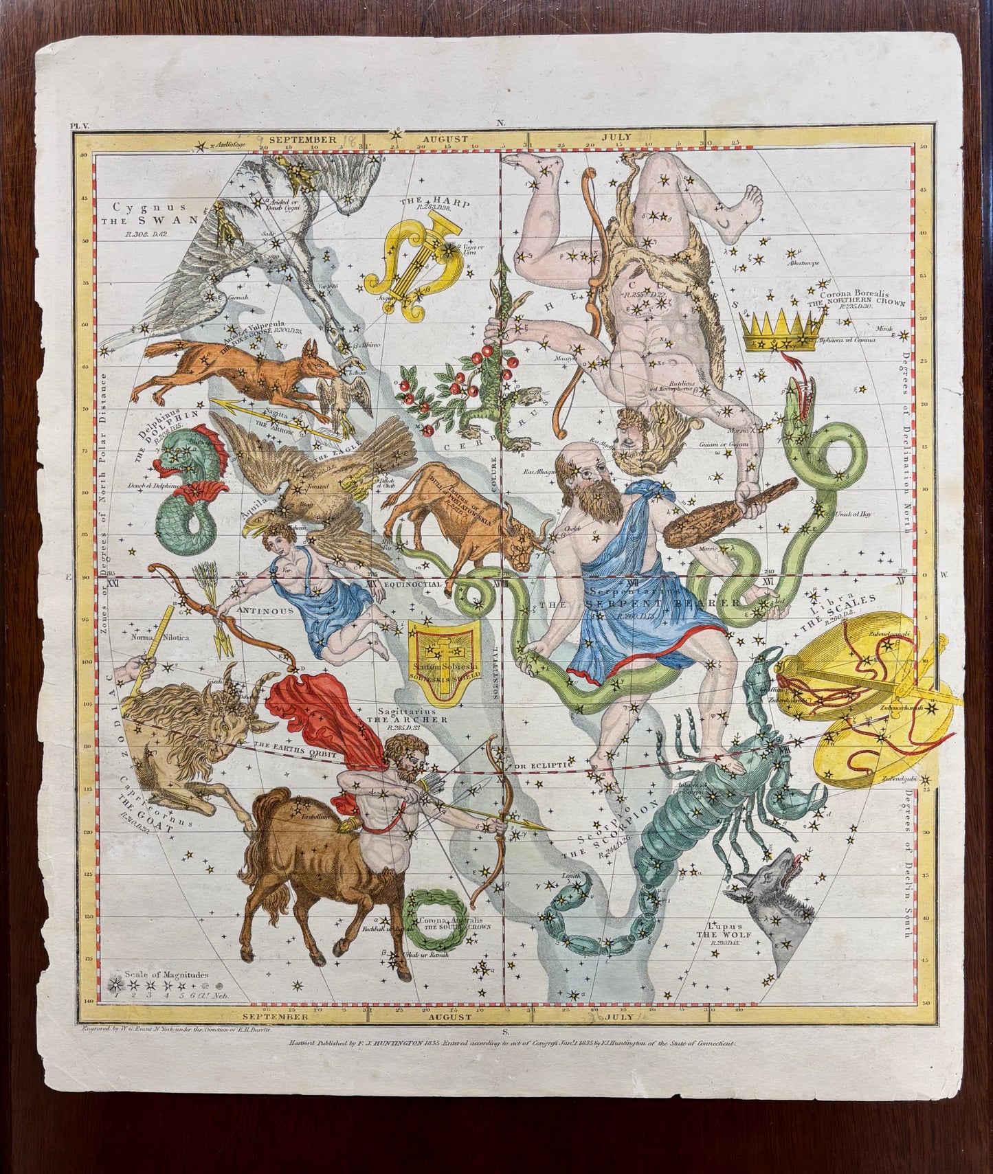 Plate V in the Atlas Designed to Illustrate Burritt’s Geography of the Heavens, by Elijah Hinsdale Burritt