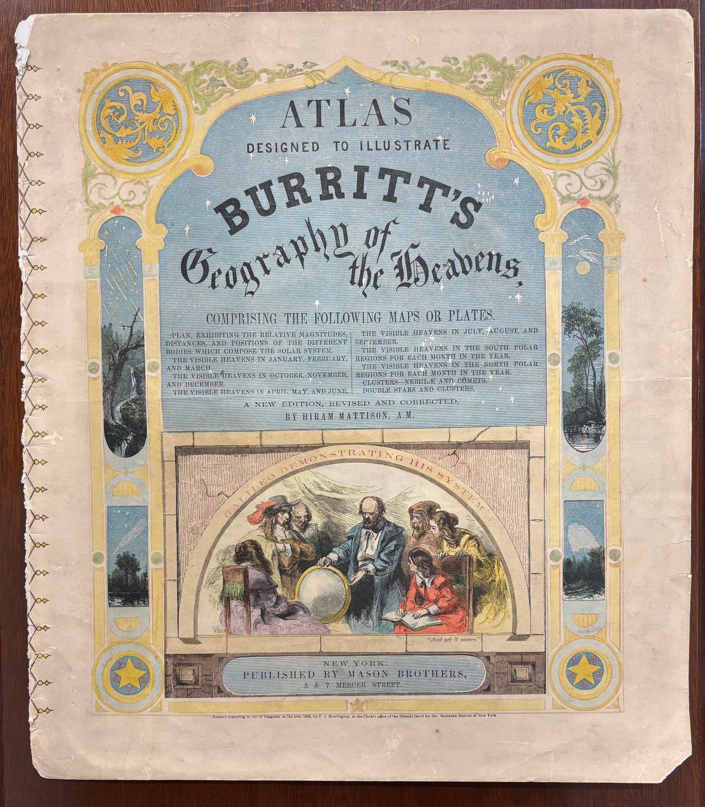 Cover of the Atlas Designed to Illustrate Burritt’s Geography of the Heavens, by Elijah Hinsdale Burritt