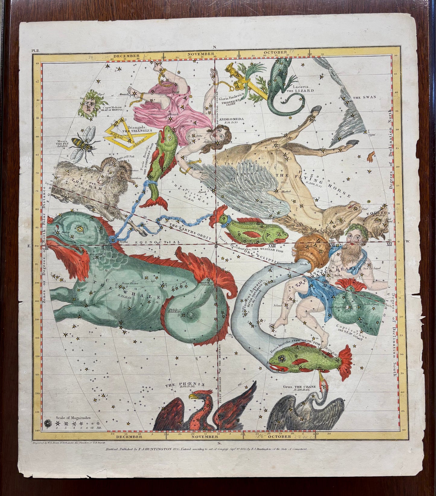 Plate II in the Atlas Designed to Illustrate Burritt’s Geography of the Heavens, by Elijah Hinsdale Burritt