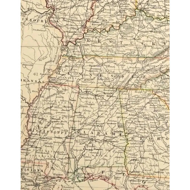 Original Antique Map of Eastern States,(USA), C.1800