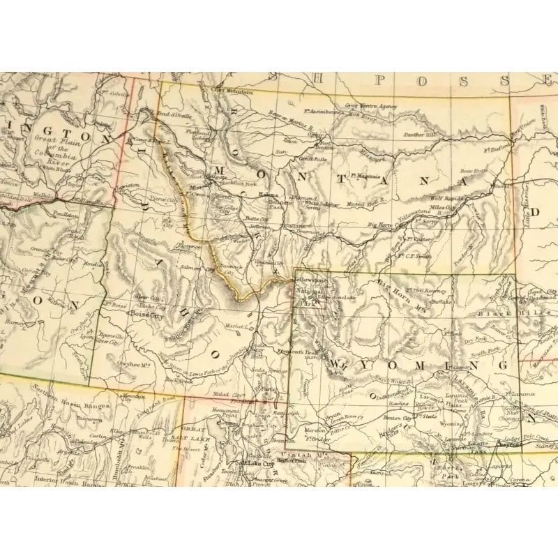 Original Antique Map of the Western States c.1800