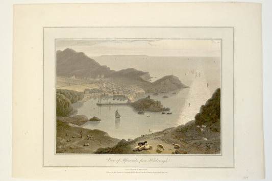 Engraving of View of Iifracombre from Hilsborough, William Daniell, 1814