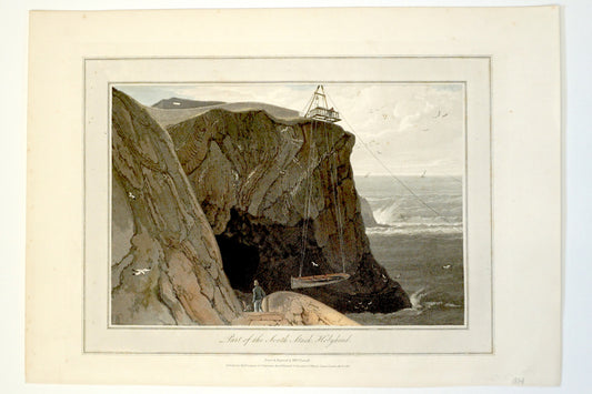 Engraving of Part of the South Stack Holyhead,William Daniell, 1814