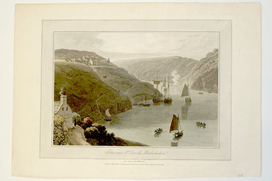 Engraving of Solva near St. Davids Pembrokeshire, Will Daniell, 1814