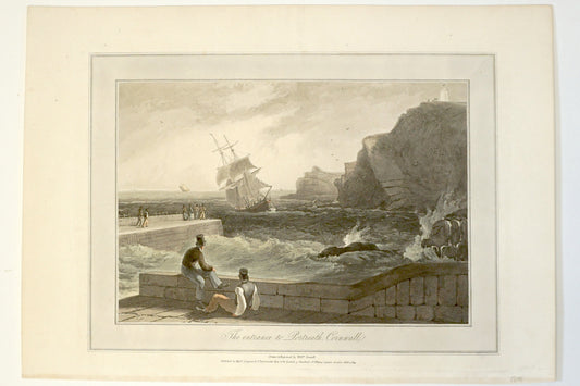 Engraving of The entrance to Portreath Cornall, William Daniell, 1814