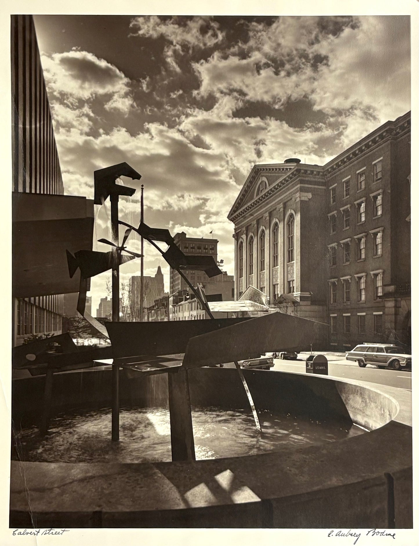 A. Aubrey Bodine, Calvert Street Baltimore, Signed Photograph, c.1965