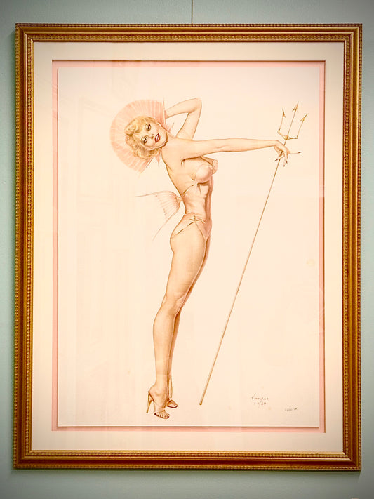 Vargas Pin-up Girl with Trident, Ltd Ed., Framed