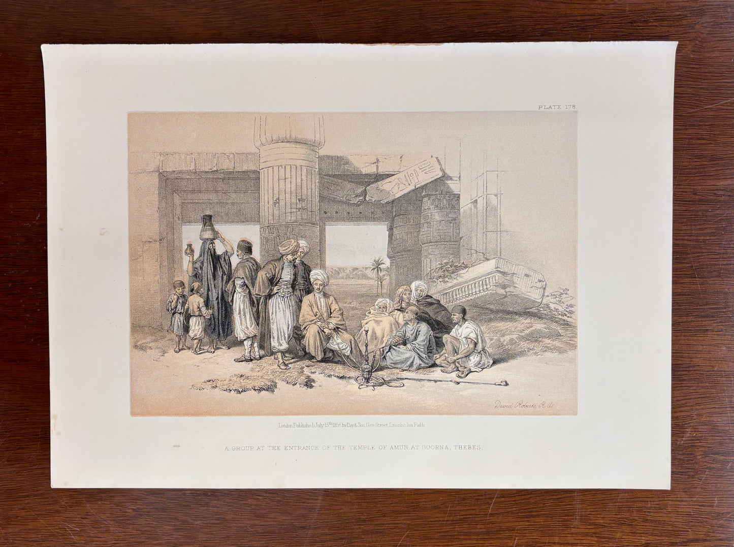 A Group at the Entrance of the Temple of Amun at Goorna, Thebes by David Roberts
