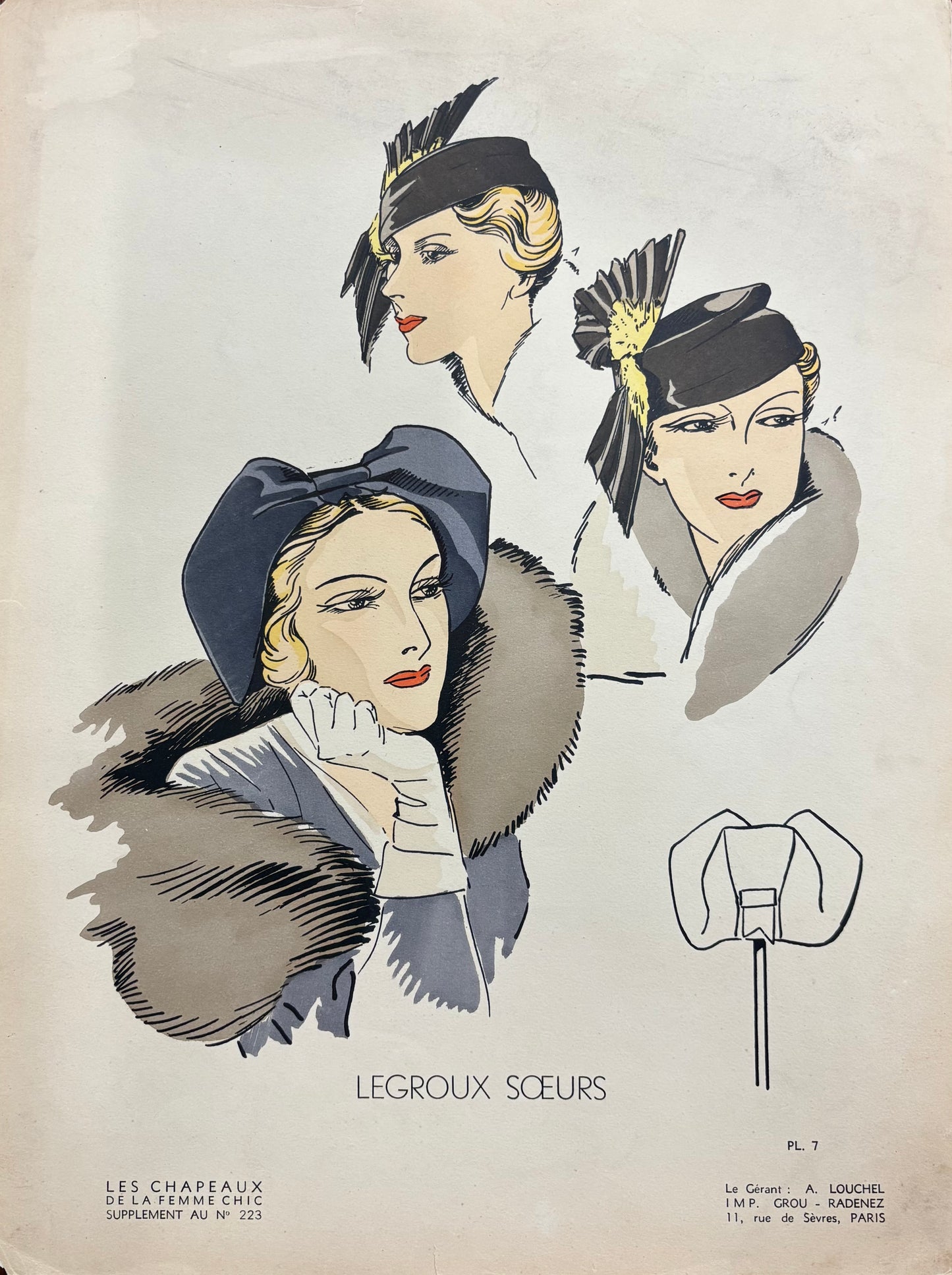 Fashion Plate 7, Les Chapeaux de la Femme, Anonymous Artist