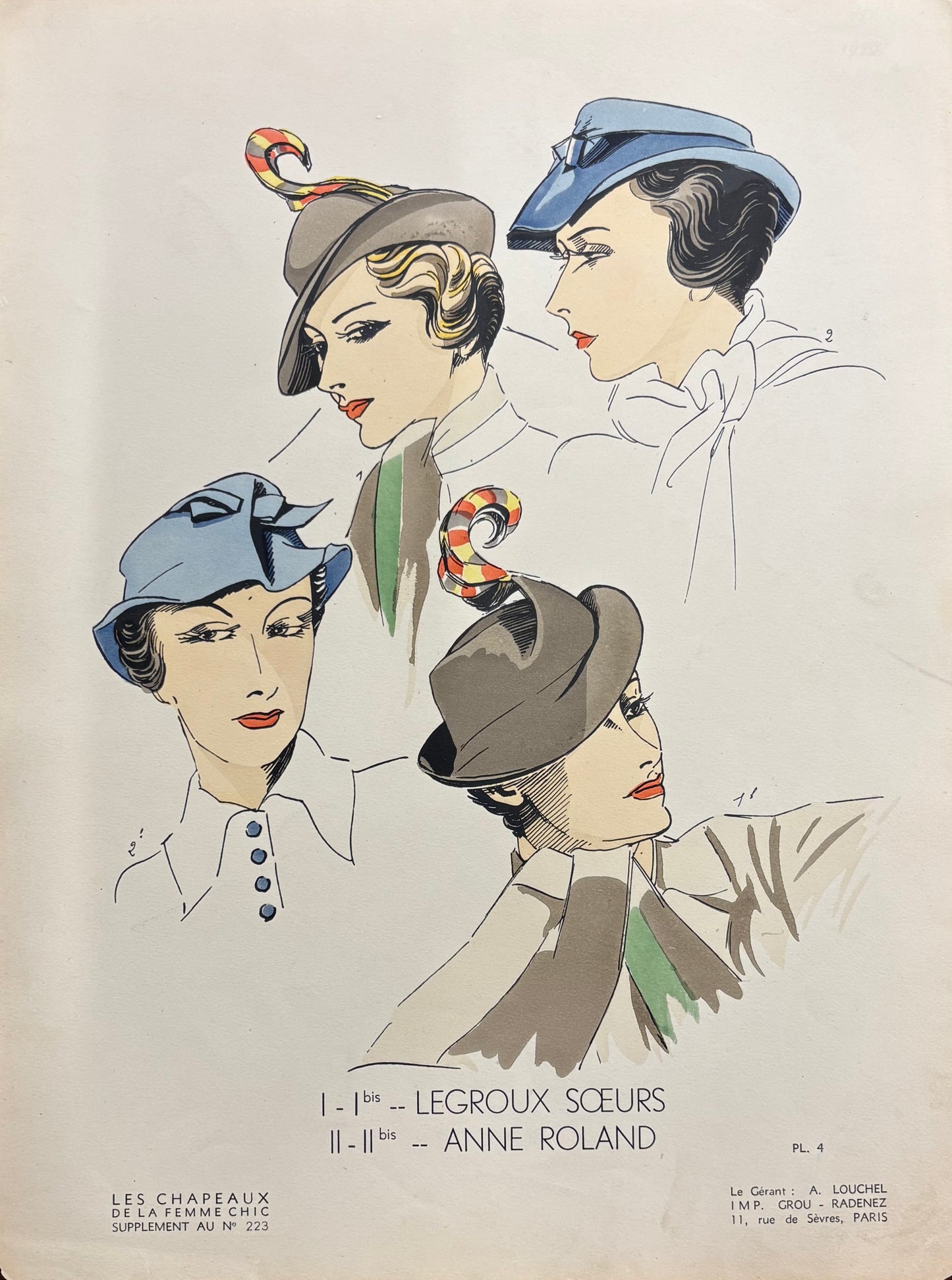 Fashion Plate 4, Les Chapeaux de la Femme, Anonymous Artist