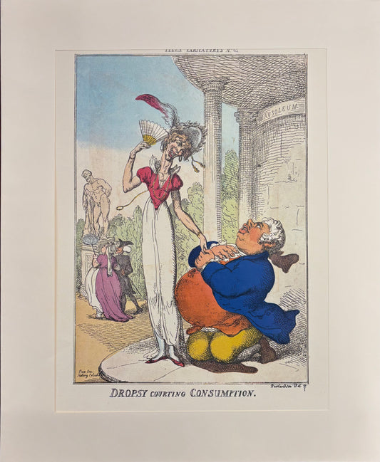 Dropsy Courting Consumption by Thomas Rowlandson