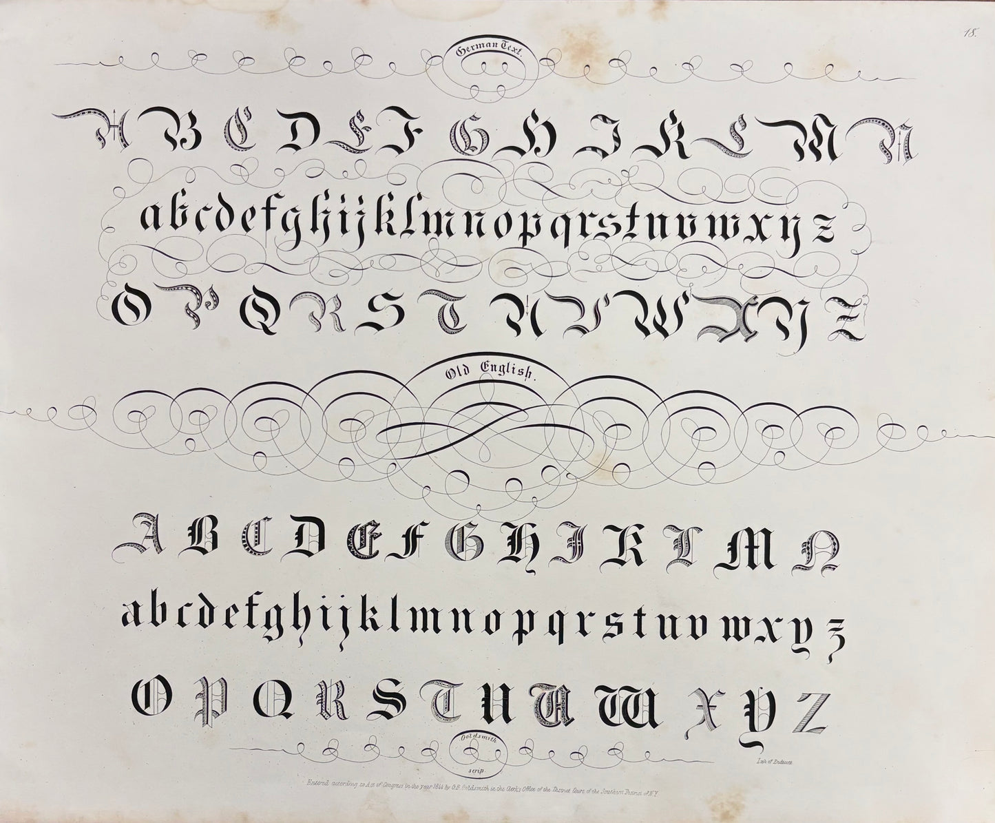 German Text and Old English Script by Oliver B. Goldsmith
