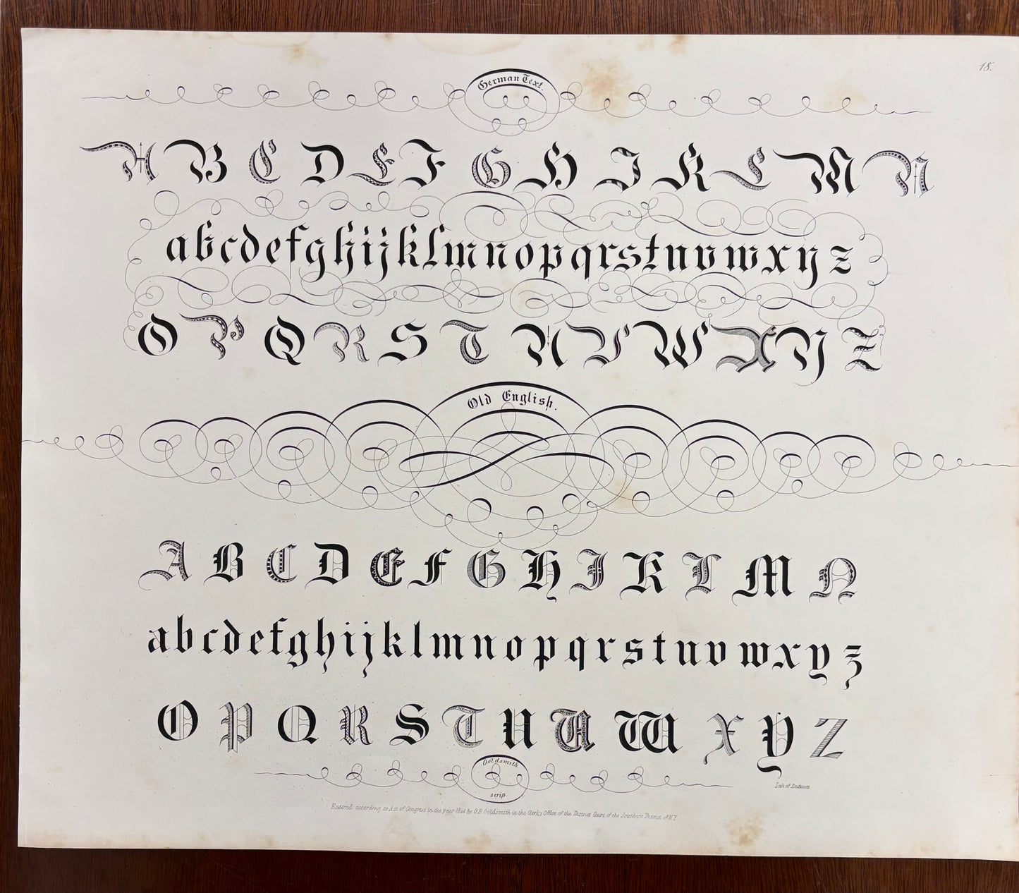 German Text and Old English Script by Oliver B. Goldsmith