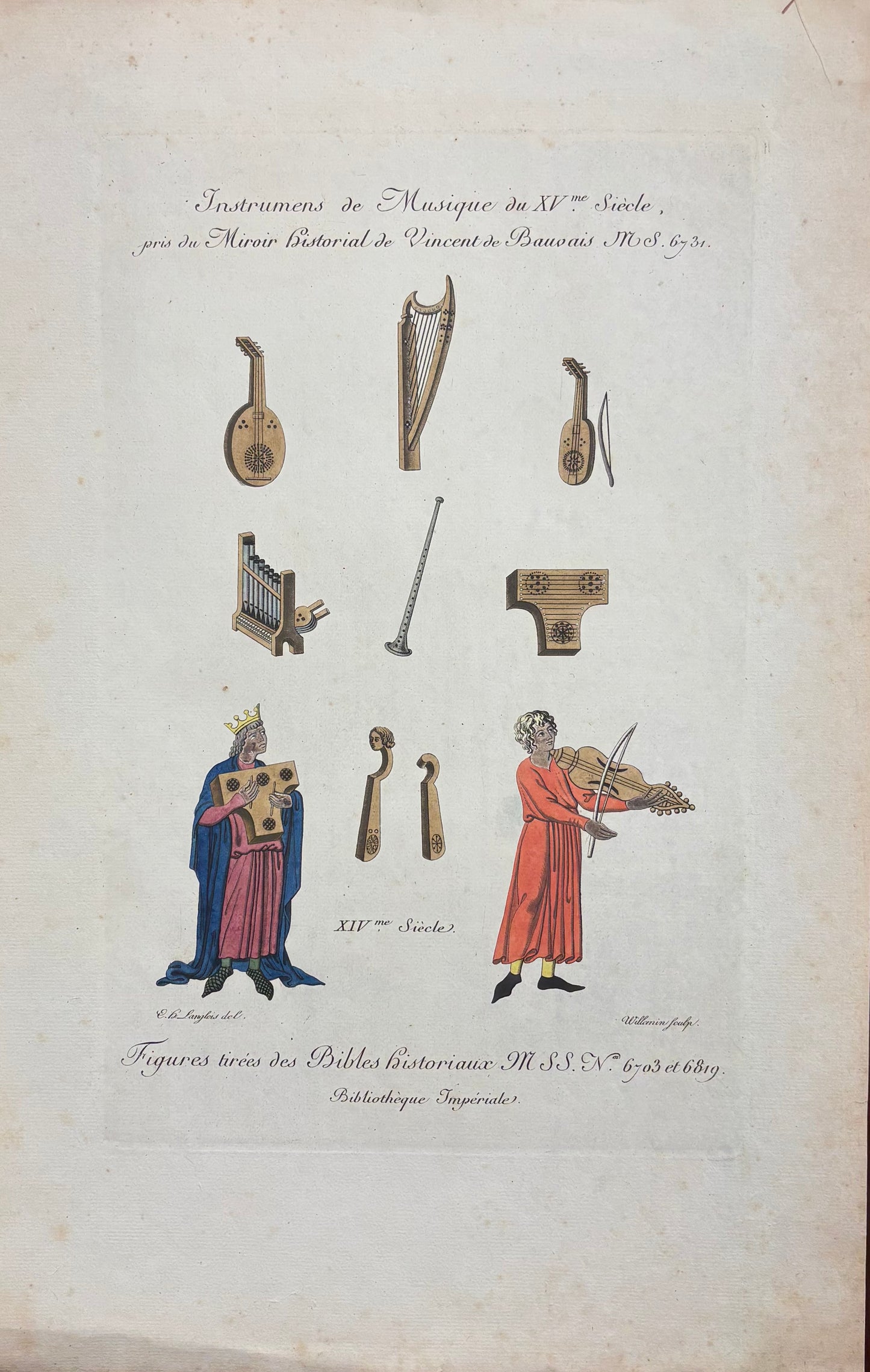 15th-Century Musical Instruments and 14th-Century Figures by Eustache-Hyacinthe Langlois