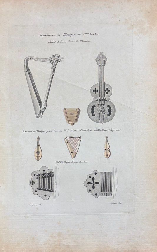 15th-Century Musical Instruments and 14th-Century Figures by A. Giroux