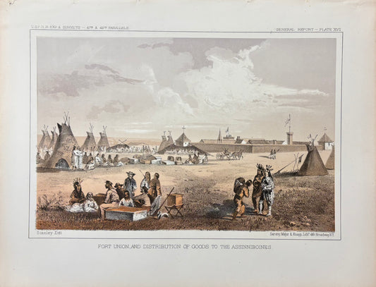 "Fort Union, and Distribution of Goods to the Assinniboines" by John Mix Stanley