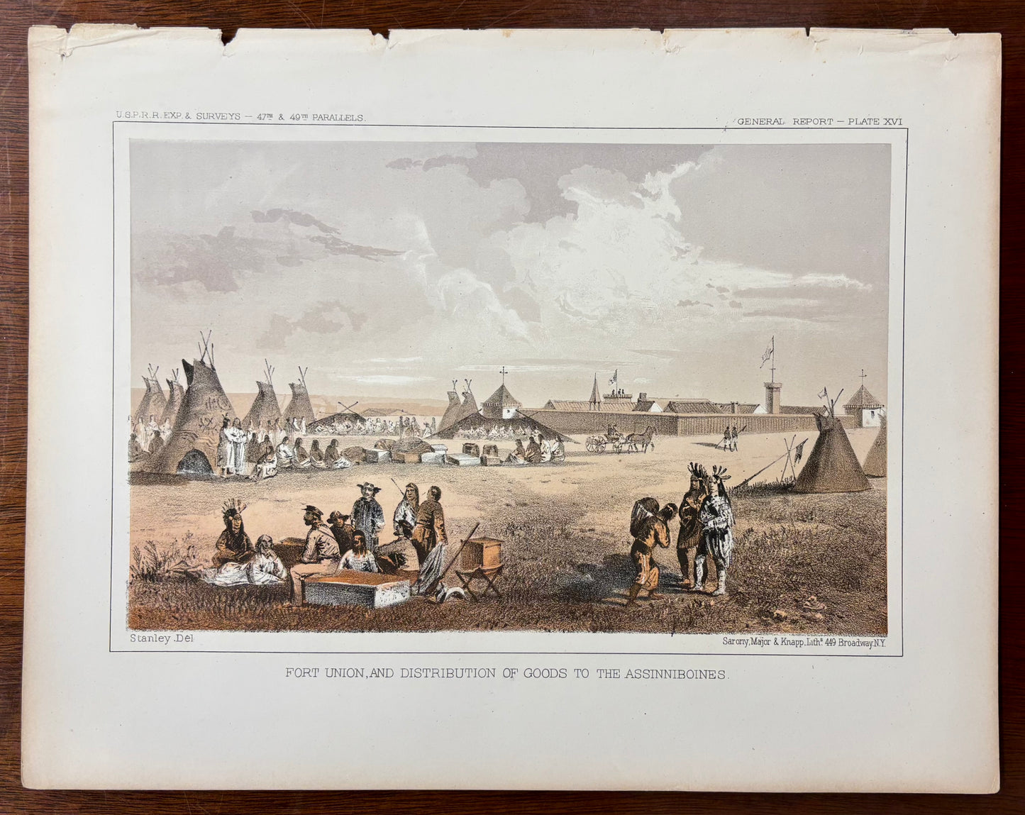 "Fort Union, and Distribution of Goods to the Assinniboines" by John Mix Stanley