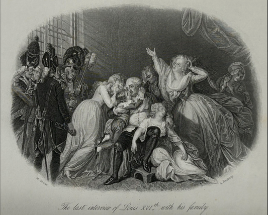 France, The last interview of Louis XVI, with his family by Mather Brown