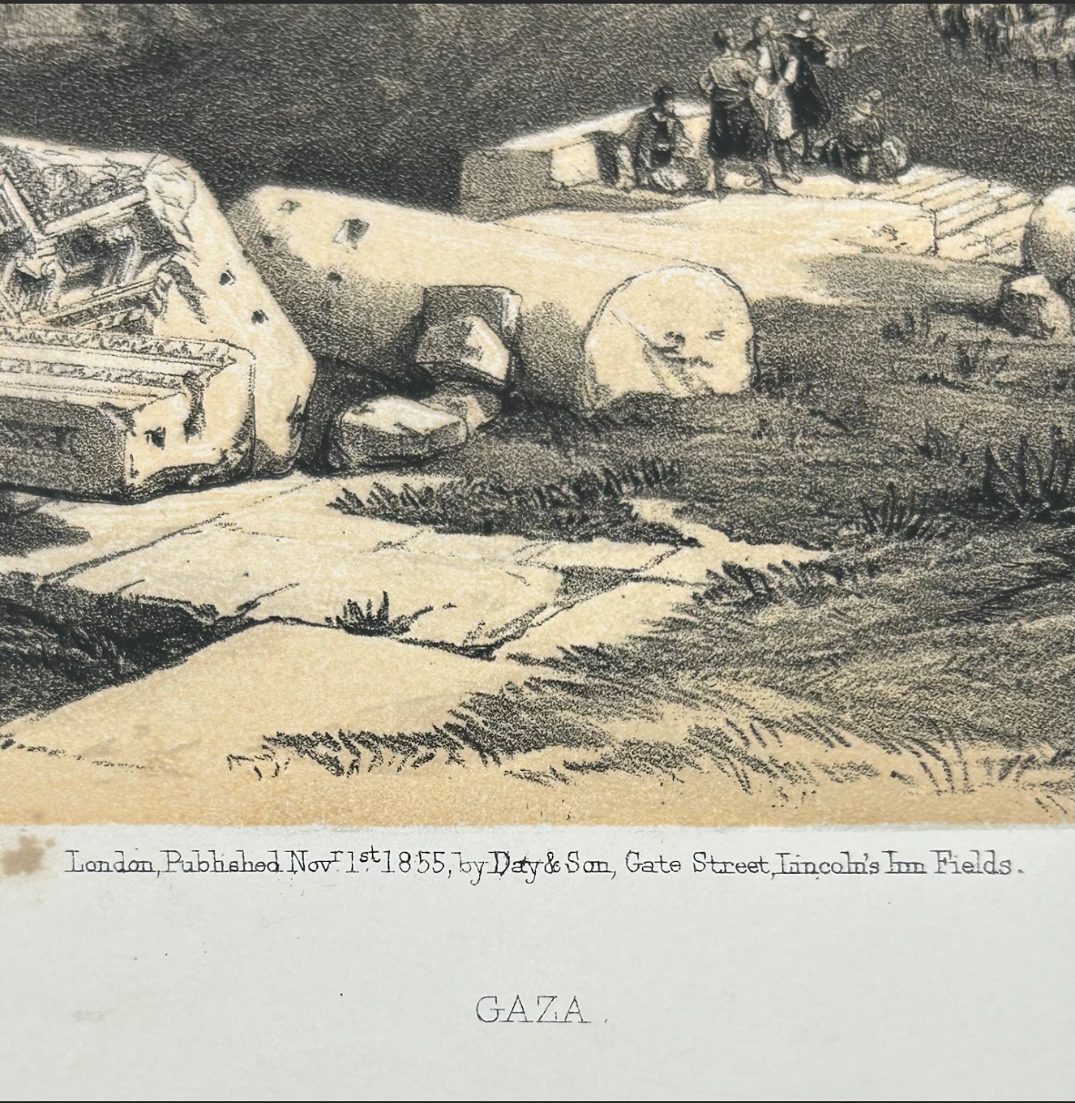 Hand Colored Engraving by Roberts, Gaza, Plate 59