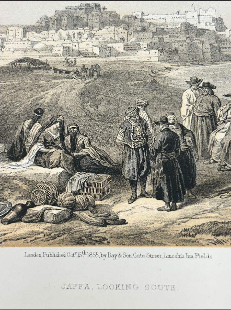 Hand Colored Engraving by Roberts, Jaffa, Looking South, Plate 61