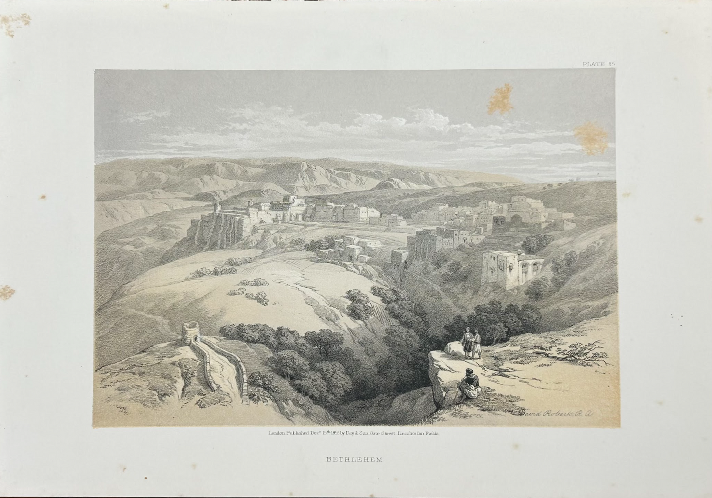 Hand Colored Engraving by Roberts, Bethlehem, Plate 85