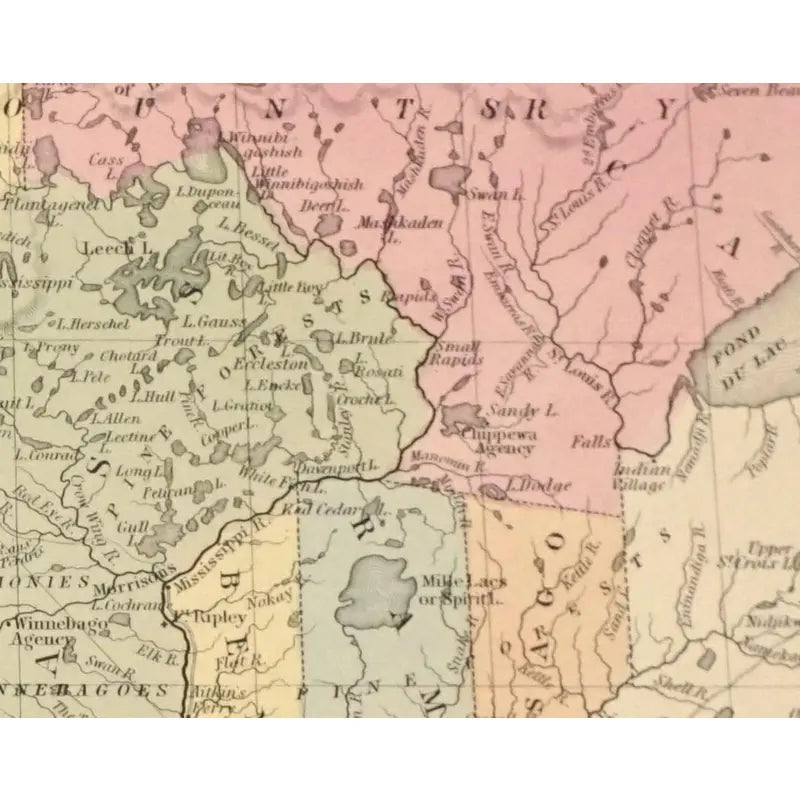 Original Antique Map of Minnesota(USA), C.1800