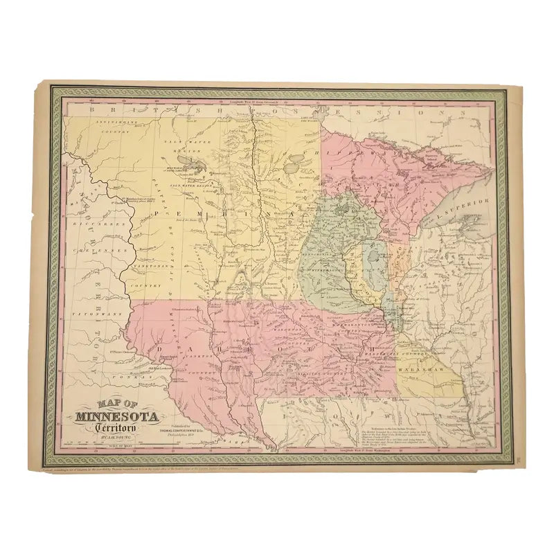 Original Antique Map of Minnesota(USA), C.1800