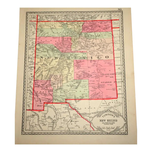 Original Antique Map of New Mexico(USA) C. 1800