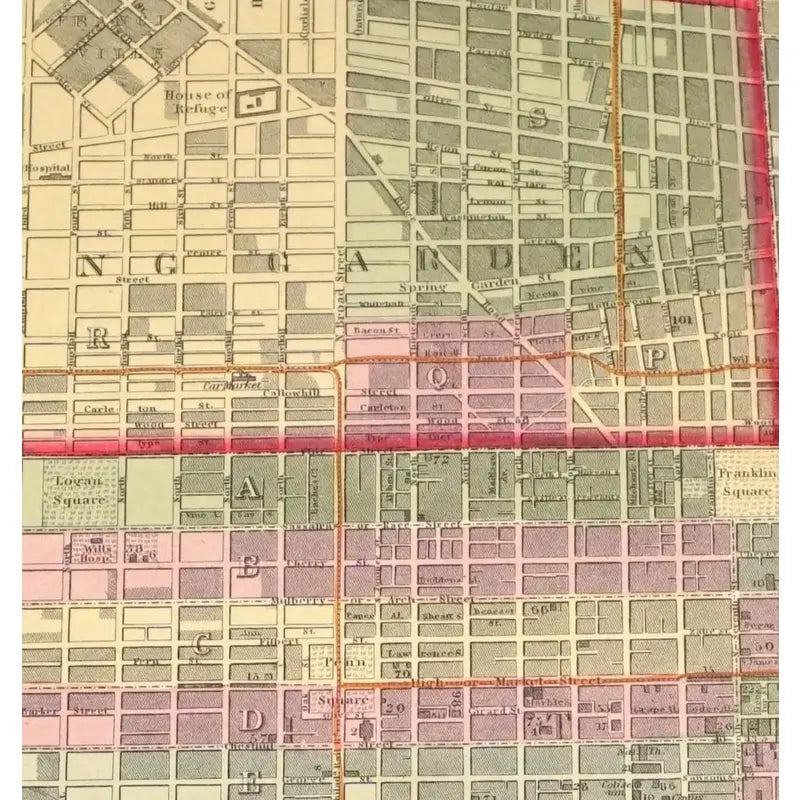 Original Map of Philadelphia,(USA), C.1800